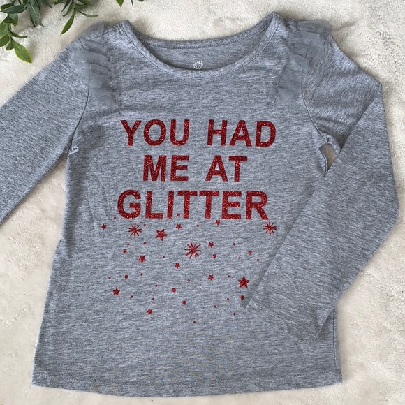 okie dokie Other - Okie Dokie Gray Top 5T Red Glitter T-shirt EUC Girls